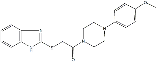353267-05-7 4-{4-[(1H-benzimidazol-2-ylsulfanyl)acetyl]-1-piperazinyl}phenyl methyl ether
