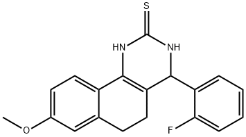 4-(2-fluorophenyl)-8-methoxy-3,4,5,6-tetrahydrobenzo[h]quinazoline-2(1H)-thione Structure