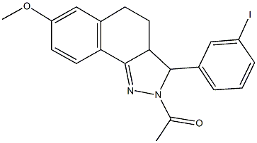 2-acetyl-3-(3-iodophenyl)-7-methoxy-3,3a,4,5-tetrahydro-2H-benzo[g]indazole Struktur