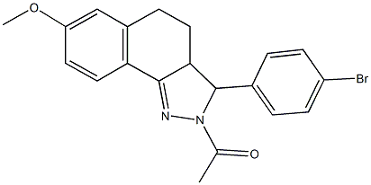 2-acetyl-3-(4-bromophenyl)-3,3a,4,5-tetrahydro-2H-benzo[g]indazol-7-yl methyl ether Struktur