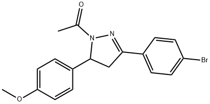 4-[1-acetyl-3-(4-bromophenyl)-4,5-dihydro-1H-pyrazol-5-yl]phenyl methyl ether Struktur