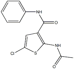 2-(acetylamino)-5-chloro-N-phenyl-3-thiophenecarboxamide 化学構造式