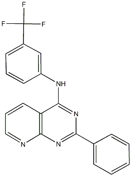 2-phenyl-N-[3-(trifluoromethyl)phenyl]pyrido[2,3-d]pyrimidin-4-amine Struktur