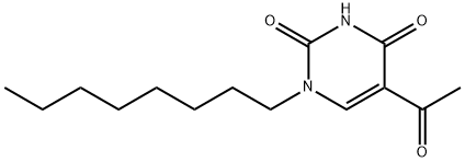 5-acetyl-1-octyl-2,4(1H,3H)-pyrimidinedione 化学構造式