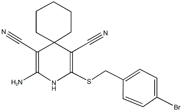 353464-16-1 2-amino-4-[(4-bromobenzyl)sulfanyl]-3-azaspiro[5.5]undeca-1,4-diene-1,5-dicarbonitrile