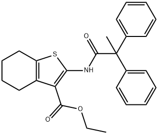 353466-90-7 ethyl 2-[(2,2-diphenylpropanoyl)amino]-4,5,6,7-tetrahydro-1-benzothiophene-3-carboxylate