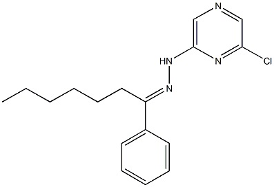 1-phenyl-1-heptanone (6-chloro-2-pyrazinyl)hydrazone Structure