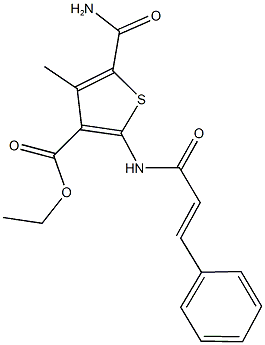 ethyl 5-(aminocarbonyl)-2-(cinnamoylamino)-4-methyl-3-thiophenecarboxylate|