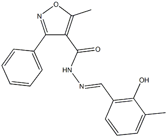 N'-(2-hydroxy-3-methylbenzylidene)-5-methyl-3-phenyl-4-isoxazolecarbohydrazide Structure