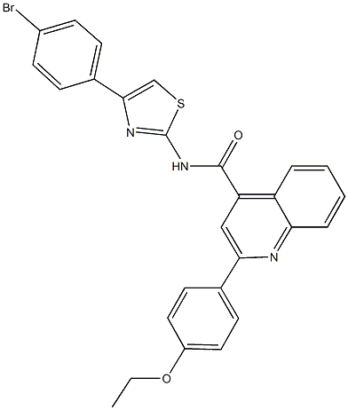 N-[4-(4-bromophenyl)-1,3-thiazol-2-yl]-2-(4-ethoxyphenyl)-4-quinolinecarboxamide 化学構造式