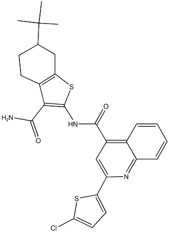 N-[3-(aminocarbonyl)-6-tert-butyl-4,5,6,7-tetrahydro-1-benzothien-2-yl]-2-(5-chloro-2-thienyl)-4-quinolinecarboxamide|