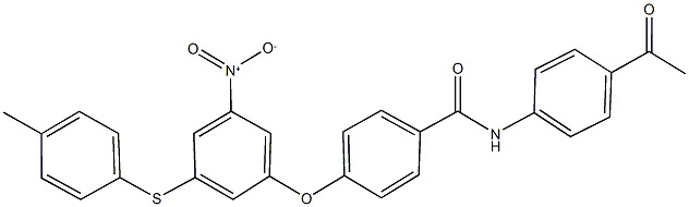 N-(4-acetylphenyl)-4-{3-nitro-5-[(4-methylphenyl)sulfanyl]phenoxy}benzamide Struktur