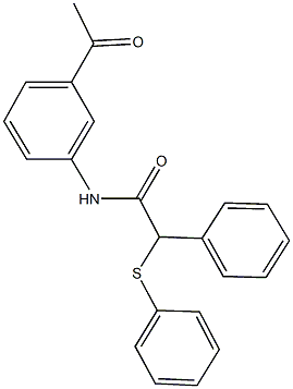 N-(3-acetylphenyl)-2-phenyl-2-(phenylsulfanyl)acetamide Struktur