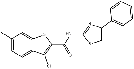 353477-50-6 3-chloro-6-methyl-N-(4-phenyl-1,3-thiazol-2-yl)-1-benzothiophene-2-carboxamide