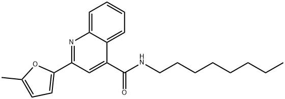 2-(5-methyl-2-furyl)-N-octyl-4-quinolinecarboxamide Struktur