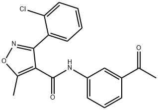 N-(3-acetylphenyl)-3-(2-chlorophenyl)-5-methyl-4-isoxazolecarboxamide Struktur