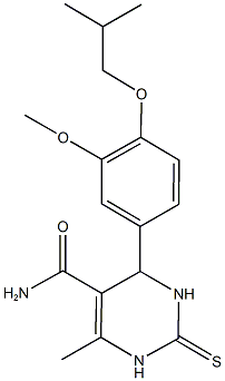 4-(4-isobutoxy-3-methoxyphenyl)-6-methyl-2-thioxo-1,2,3,4-tetrahydro-5-pyrimidinecarboxamide Struktur