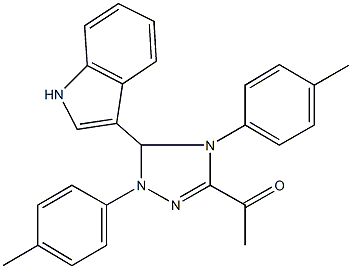 1-[5-(1H-indol-3-yl)-1,4-bis(4-methylphenyl)-4,5-dihydro-1H-1,2,4-triazol-3-yl]ethanone Structure