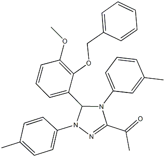 1-[5-[2-(benzyloxy)-3-methoxyphenyl]-4-(3-methylphenyl)-1-(4-methylphenyl)-4,5-dihydro-1H-1,2,4-triazol-3-yl]ethanone