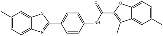 3,5-dimethyl-N-[4-(6-methyl-1,3-benzothiazol-2-yl)phenyl]-1-benzofuran-2-carboxamide Structure