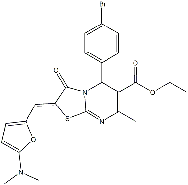ethyl 5-(4-bromophenyl)-2-{[5-(dimethylamino)-2-furyl]methylene}-7-methyl-3-oxo-2,3-dihydro-5H-[1,3]thiazolo[3,2-a]pyrimidine-6-carboxylate
