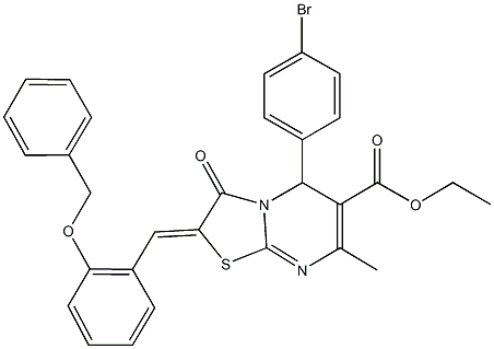 353508-82-4 ethyl 2-[2-(benzyloxy)benzylidene]-5-(4-bromophenyl)-7-methyl-3-oxo-2,3-dihydro-5H-[1,3]thiazolo[3,2-a]pyrimidine-6-carboxylate