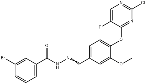 3-bromo-N'-{4-[(2-chloro-5-fluoro-4-pyrimidinyl)oxy]-3-methoxybenzylidene}benzohydrazide,353509-05-4,结构式