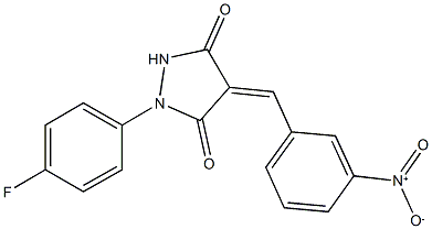 1-(4-fluorophenyl)-4-{3-nitrobenzylidene}-3,5-pyrazolidinedione Structure