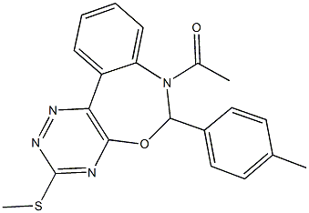 7-acetyl-6-(4-methylphenyl)-6,7-dihydro[1,2,4]triazino[5,6-d][3,1]benzoxazepin-3-yl methyl sulfide Structure