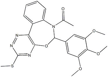 7-acetyl-3-(methylsulfanyl)-6-(3,4,5-trimethoxyphenyl)-6,7-dihydro[1,2,4]triazino[5,6-d][3,1]benzoxazepine|