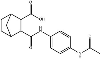 3-{[4-(acetylamino)anilino]carbonyl}bicyclo[2.2.1]heptane-2-carboxylic acid Struktur