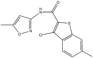 353766-07-1 3-chloro-6-methyl-N-(5-methyl-3-isoxazolyl)-1-benzothiophene-2-carboxamide