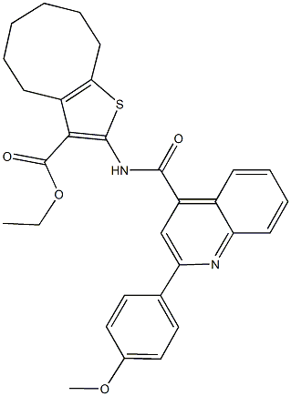 353767-45-0 ethyl 2-({[2-(4-methoxyphenyl)-4-quinolinyl]carbonyl}amino)-4,5,6,7,8,9-hexahydrocycloocta[b]thiophene-3-carboxylate