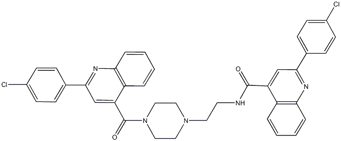 353767-47-2 2-(4-chlorophenyl)-N-[2-(4-{[2-(4-chlorophenyl)-4-quinolinyl]carbonyl}-1-piperazinyl)ethyl]-4-quinolinecarboxamide