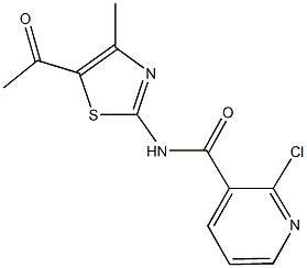 N-(5-acetyl-4-methyl-1,3-thiazol-2-yl)-2-chloronicotinamide Struktur