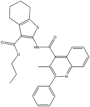 propyl 2-{[(3-methyl-2-phenyl-4-quinolinyl)carbonyl]amino}-4,5,6,7-tetrahydro-1-benzothiophene-3-carboxylate|