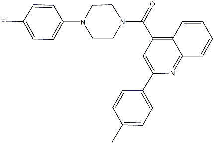 4-{[4-(4-fluorophenyl)-1-piperazinyl]carbonyl}-2-(4-methylphenyl)quinoline Structure