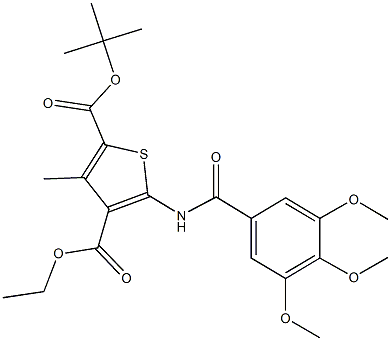 2-tert-butyl 4-ethyl 3-methyl-5-[(3,4,5-trimethoxybenzoyl)amino]-2,4-thiophenedicarboxylate Structure