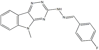 4-fluorobenzaldehyde (5-methyl-5H-[1,2,4]triazino[5,6-b]indol-3-yl)hydrazone Structure