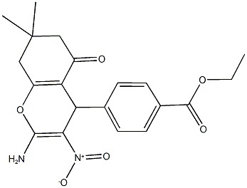ethyl 4-{2-amino-3-nitro-7,7-dimethyl-5-oxo-5,6,7,8-tetrahydro-4H-chromen-4-yl}benzoate,353781-64-3,结构式