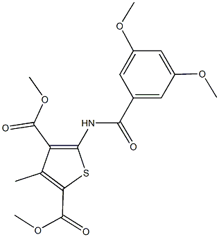 dimethyl 5-[(3,5-dimethoxybenzoyl)amino]-3-methyl-2,4-thiophenedicarboxylate Structure