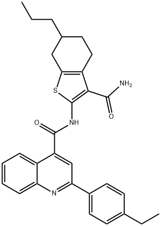 N-[3-(aminocarbonyl)-6-propyl-4,5,6,7-tetrahydro-1-benzothien-2-yl]-2-(4-ethylphenyl)-4-quinolinecarboxamide Structure