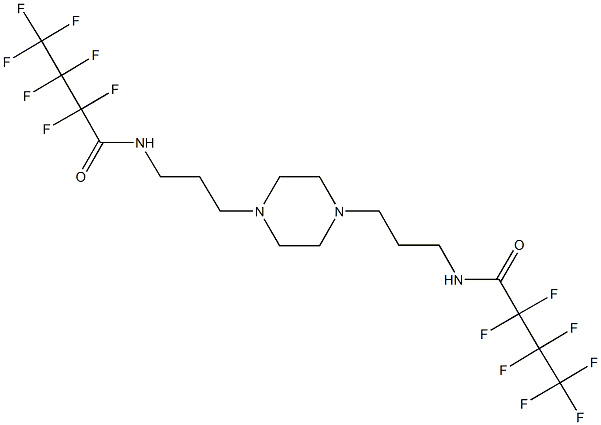 2,2,3,3,4,4,4-heptafluoro-N-[3-(4-{3-[(2,2,3,3,4,4,4-heptafluorobutanoyl)amino]propyl}-1-piperazinyl)propyl]butanamide 结构式