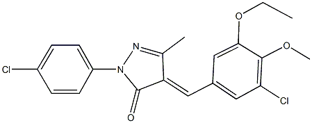 4-(3-chloro-5-ethoxy-4-methoxybenzylidene)-2-(4-chlorophenyl)-5-methyl-2,4-dihydro-3H-pyrazol-3-one Structure