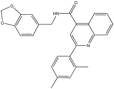 353790-40-6 N-(1,3-benzodioxol-5-ylmethyl)-2-(2,4-dimethylphenyl)-4-quinolinecarboxamide