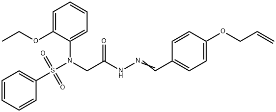 N-(2-{2-[4-(allyloxy)benzylidene]hydrazino}-2-oxoethyl)-N-(2-ethoxyphenyl)benzenesulfonamide 结构式