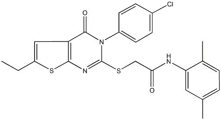 354130-01-1 2-{[3-(4-chlorophenyl)-6-ethyl-4-oxo-3,4-dihydrothieno[2,3-d]pyrimidin-2-yl]sulfanyl}-N-(2,5-dimethylphenyl)acetamide
