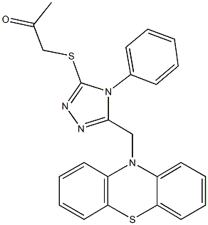 1-{[5-(10H-phenothiazin-10-ylmethyl)-4-phenyl-4H-1,2,4-triazol-3-yl]sulfanyl}acetone Structure