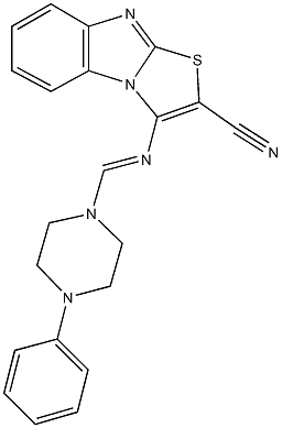 3-{[(4-phenyl-1-piperazinyl)methylene]amino}[1,3]thiazolo[3,2-a]benzimidazole-2-carbonitrile Structure