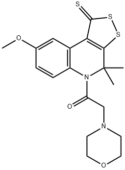 354156-14-2 8-methoxy-4,4-dimethyl-5-(4-morpholinylacetyl)-4,5-dihydro-1H-[1,2]dithiolo[3,4-c]quinoline-1-thione